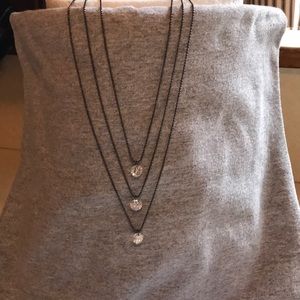 3-Tier Crystal Pendant Necklace